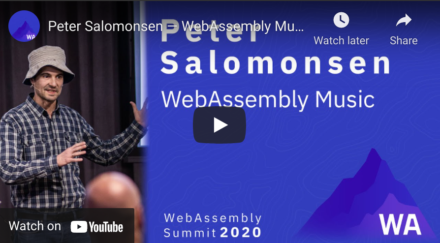 screenshot of youtube video of wasm music talk